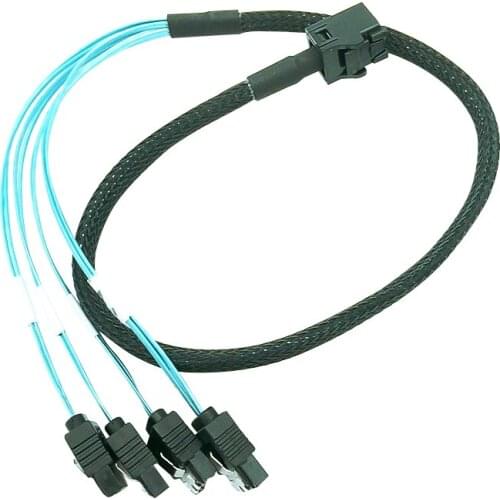 Internal HD mini-SAS SFF-8643 to 4 x SATA Forward Breakout Cable,SFF-8643 for Controller, 4 SATA Connect to Hard Drive