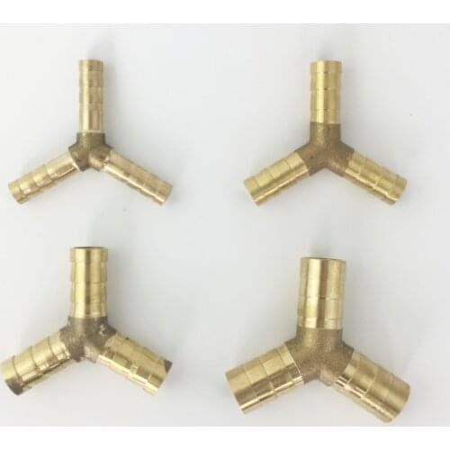 Y Shape 3 Way Hose Barb 6mm 8mm 10mm 12mm Brass Copper Barbed Connectors Joint Coupler