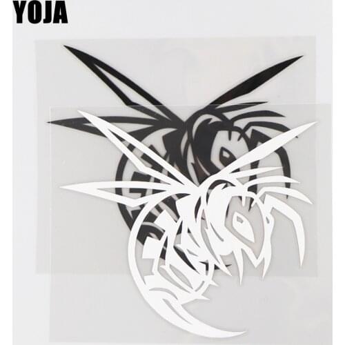 YOJA 12.5×10.8CM Wasp Cartoon Animals Fashion Vinyl Cool Car Sticker Decal Black/Silver 19C-0058