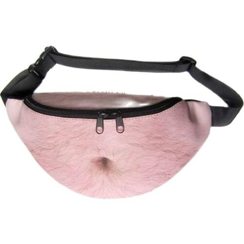 Men Women Beer Belly Fanny Big belly look Pack Zipper Pocket Waist Bags