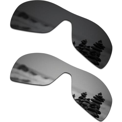 SmartVLT 2 Pieces Polarized Sunglasses Replacement Lenses for Oakley Antix Stealth Black and Silver Titanium