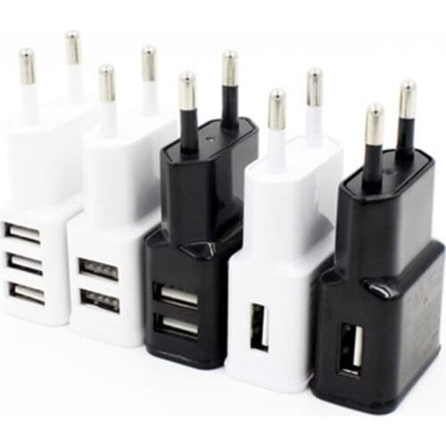 1A Dual USB Charger Fast Charging Electrical Socket Travel EU Plug Adapter portable Wall charger Mobile Phone Charger For phone