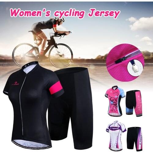 Womens Cycling Jersey and Shorts Quick Drying Biking Suits Short Sleeve Top and Shorts for Summer