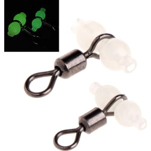 10Pcs 3 way Luminous Fishing Rolling Swivels Connector Sea Tackle Hook Connector Drop Shipping