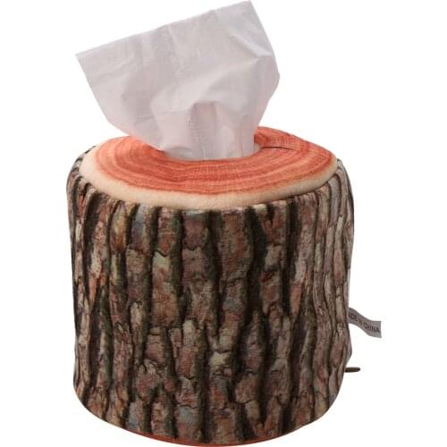13*11cm Imitation Tree Bark Tissue Box Paper Container Holder Napkin Holders Case Office Home Supplies