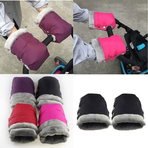 2pcs Winter Warm Stroller Gloves Waterproof Gloves Pram Accessory Stroller Mitten Winter Warm Gloves pram hand muff Mitten baby
