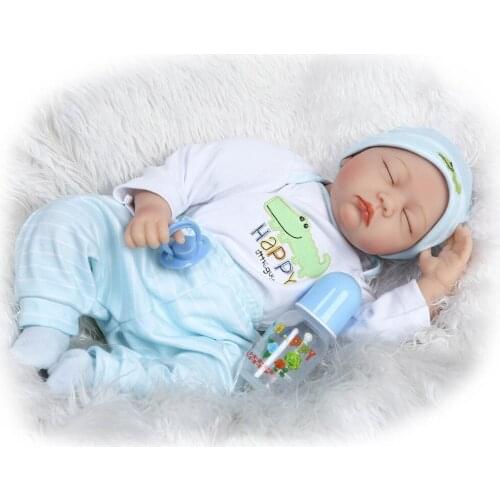 22inch silicone vinyl real soft touch reborn baby 55CM with no hair baby doll sleeping baby doll very cute