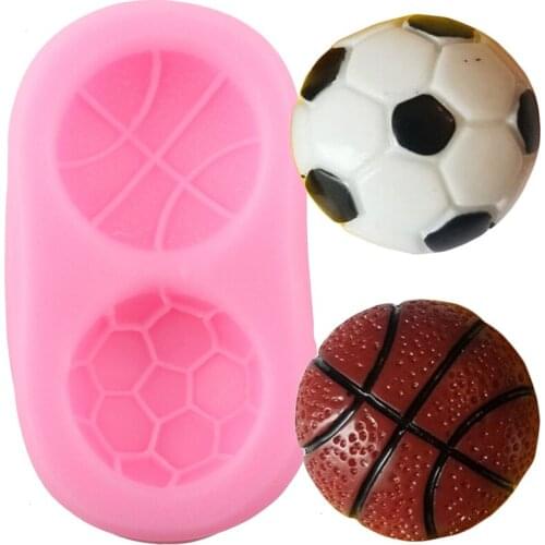 3D Basketball Football Silicone Mold Chocolate Fondant Cake Decorating Tools Cupcake Topper Candy Clay Mould Kitchen Accessories