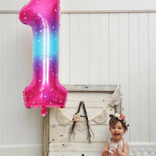 40inch Pink Blue Number Balloon Banner 0-9 Birthday Party Decoration Adult Birthday Letter Number Foil Balloon Kids Globos