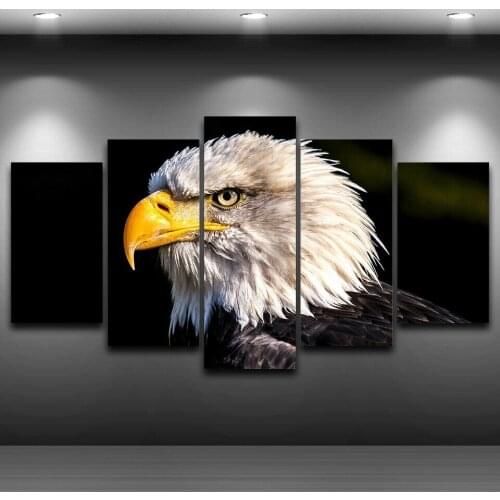 5 Pieces Bald Eagle Wildlife Animal 5 Pcs Canvas Pictures Print Wall Art Canvas Paintings Wall Decor for Living Room No Framed