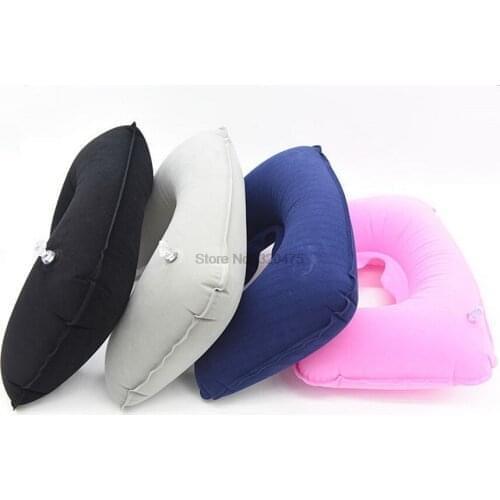 DHL 500pcs U Shaped Travel Pillow Inflatable Neck Car Head Rest Air Cushion for Travel Office Air Cushion Neck Pillow