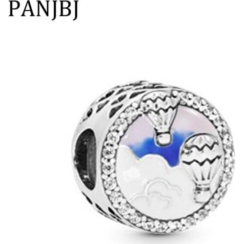 Authentic 925 Sterling Silver Bead Charm Hot Air Balloon Trip Charms Dangle Pendant Fit Pandora Bracelets Necklaces DIY Jewelry