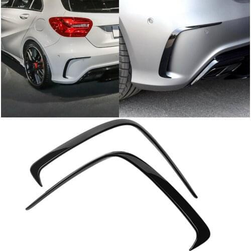 Car Styling For Benz W176 A200 A250 A45 AMG Sport 2013-2018 Rear Bumper Lip Canards Vents Fender Flare Extension Wheel Eyebrow