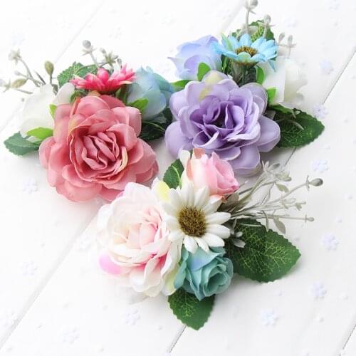 Free shipping Girls Trendy Bohemia Flower leaf Fabric Flora Hairpins Children Hair Accessories Colorful Headwear Hair Clip