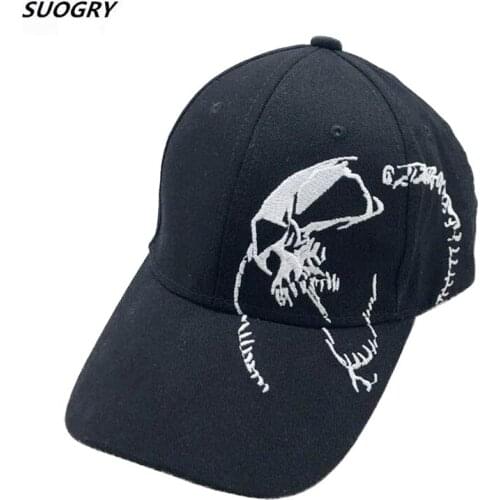 SUOGRY High Quality Unisex 100% Cotton Outdoor Baseball Cap Skull Embroidery Snapback Fashion Sports Hats For Men & Women Cap