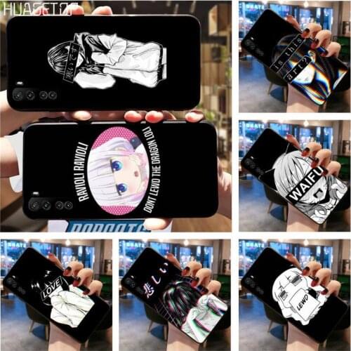 HUAGETOP LEWD Sad Japanese Anime Aesthetic Black Cell Phone Case For Huawei Nova 6se 7 7pro 7se honor 7A 8A 7C Prime2019
