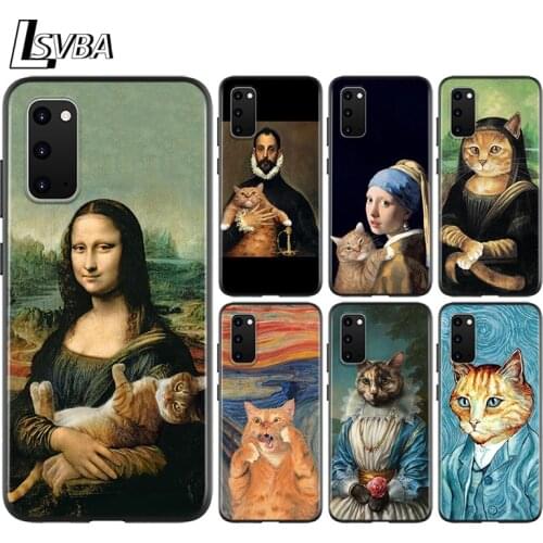 Funny Cat Art Aesthetics Anti-Fall Back Cover For Samsung Galaxy S20 Ultra Plus A01 A11 A21 A31 A41 A51 A71 A91 Phone Case