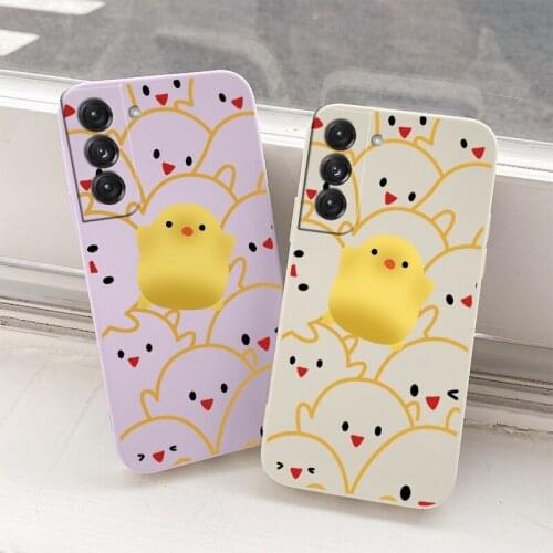 Pet Chicken Liquid Phone Case For Samsung Galaxy S21 S20 FE S10 Ultra Plus Soft Back Cover On S10e Note 20 ultra 10 9 Plus Pro