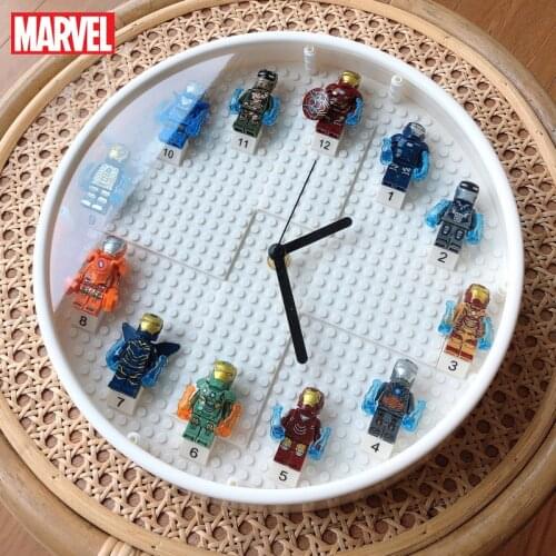 Disney Childrens Day Gift Marvel DIY Alarm Clock Girl Boy Children Birthday Building Blocks Toy Alarm Clock