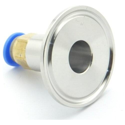 8mm Hose Tube Push In Fitting x 40mm Ferrule OD 304 Stainless Steel Sanitary Connector Pipe Fitting Fit 1" Tri Clamp