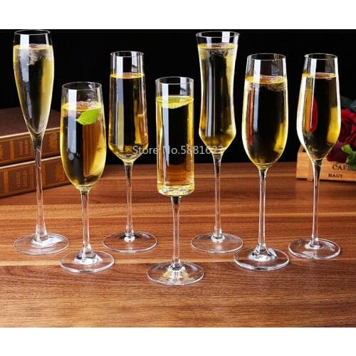 2PCS Lead-free crystal glass Flute Champagne Glass Goblet Red Wine Glasses Cocktail Glass Goblet Birthday wedding gifts cup