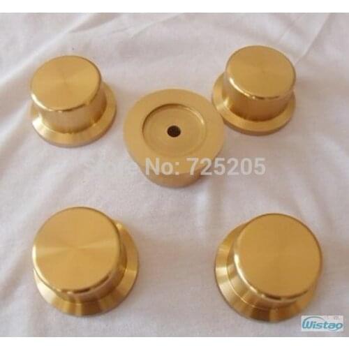 IWISTAO Solid Potentiometer Knob Straw Hat Whole Aluminum HIFI Amplifier Outer Diameter 44 High25mm ID6mm Gold DIY Free Shipping