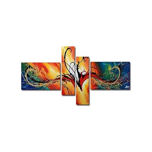 Canvas Painting Hand painted Abstract Oil Paintings on Canvas Wall Pictures for Living Rooms Set of 4