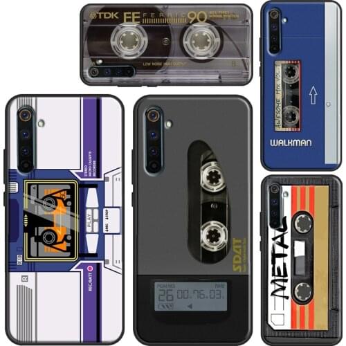 Retro Cassette Tape Case For OPPO Realme 8 Pro 6 7 Q3 Pro C3 C11 C15 C21 GT OnePlus 8 Pro 9 Pro 7T 8T 9R Cover