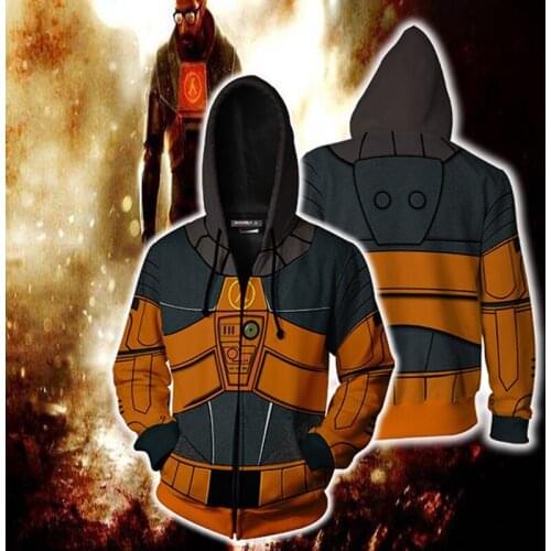 Sweatshirts Men Hooded Half Life 3D Printed Hoodies Casual Tracksuit Zipper Jacket hooded hip hop Spring Autumn Outerwear Coat