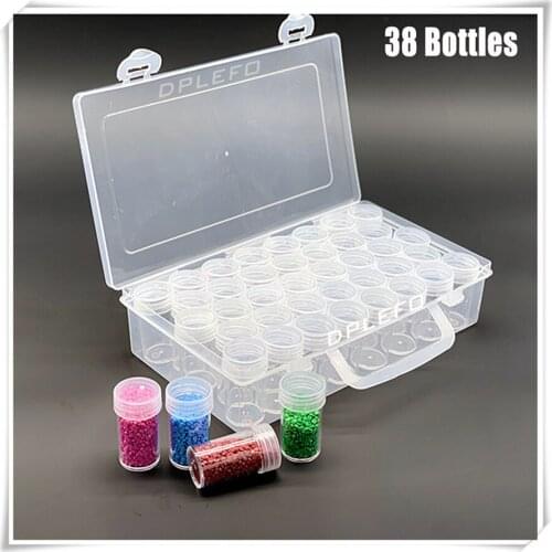 Diamond Painting Accessories Storage Box with 28/32/38/56/60/64/80 Grids Portable Container Diamond Mosaic Organizer Boxes