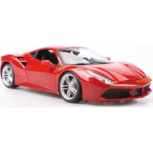 1/18 Alloy Ferrari 488 Gtb Car Model Red Ferrari Cars Collection Metal Miniature Diecasts & Toy Vehicles Car Toys For Boys
