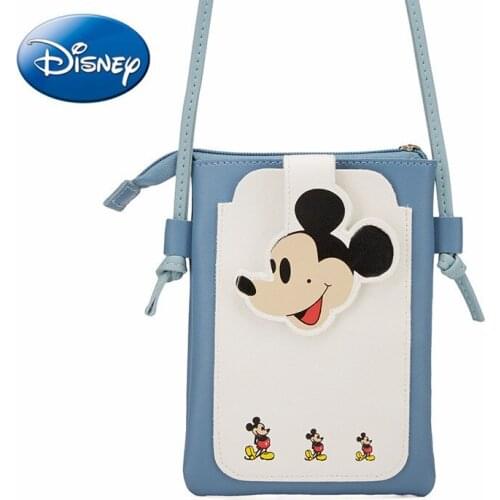 Disney Fashion Crossbody Bag for Girls Women Mickey Mouse Modeling Mobile Phone Bag Outdoor Portable Cell Phone Bag Coin Purse