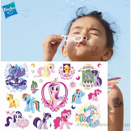 My Little Pony princess Cartoon Temporary Tattoo Sticker For Girl Cartoon Toy Waterproof Birthday Party Tool Girl Gift