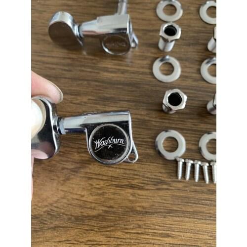 Genuine Washburn Machine head Tuners Pegs Chrome Color(3R+3L) Made in Korea