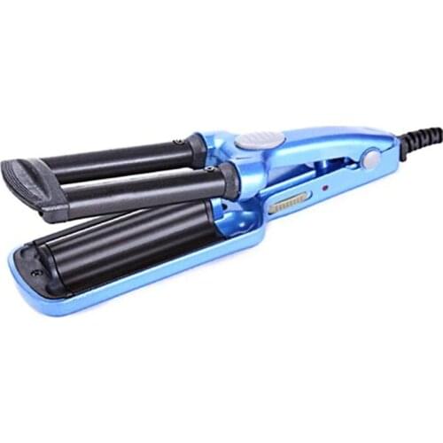 Blue Hair Curler Mini 3 Barrel Curling Iron Flat Ceramic Hair Tools Professional Crimper Tongs Curling Wand Salon Styling Tools