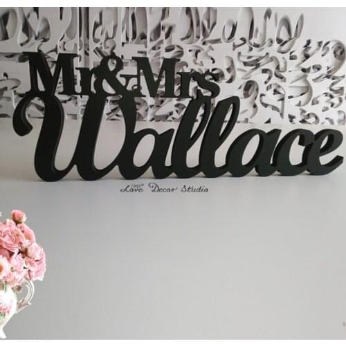 Custom black letter Mr and Mrs LAST NAME Wedding Wedding Sign Mr & Mrs Last Name Table Sign Wedding Decor