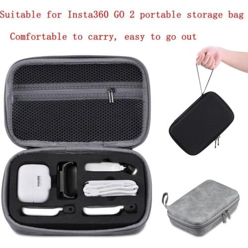 Portable Black/Grey Storage Bag Hand Bag Carrying Case For For Insta360 Go 2 Camera