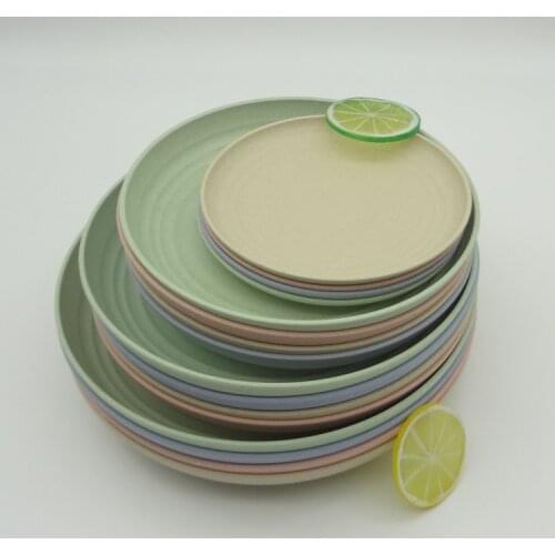 Supply Round Creative Wheat Plate, Household Fine Wheat Plate Set, Creative Fruit Plate, Student Dinner Plate Dinnerware Set
