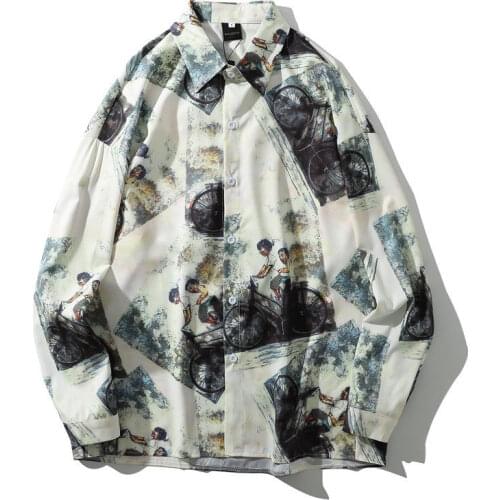 Spring Harajuku Fashion Gothpunk Korea Mens Womens Trendy Shirts Vintage Casual Couple Preppy Style Shirt Tops Blouse Women