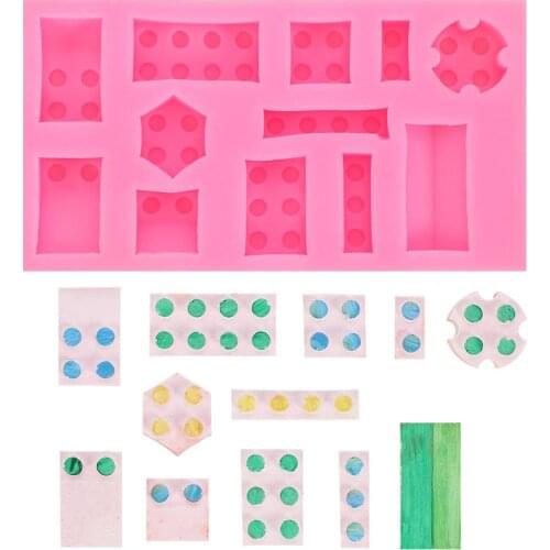 Building Blocks with Hole Cake Decorating Tools Silicone Resin Mold Fondant Cupcake Chocolate Sugarcraft Candy DIY Mould