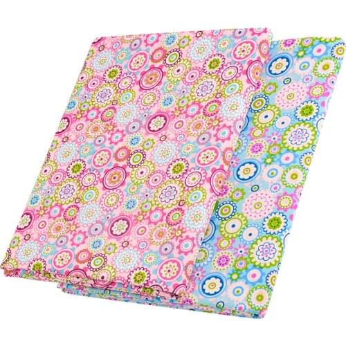 Pink flower Cotton Fabric Home Textile Decor Bedding Clothing Quilting Patchwork Scrapbooking Doll Sewing Cloth Teramila Fabrics