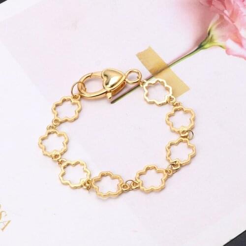 DIY Metal Blank Frame Chain Bracelet Round Heart Bezel Setting UV Resin Jewelry