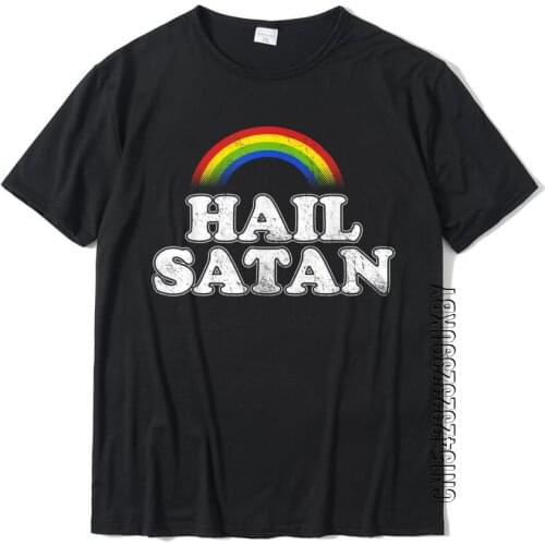 Hail Satan Funny Ironic Rainbow T-Shirt T-Shirt 3D Printed Tops Tees Cotton Mens Top T-Shirts 3D Printed Newest