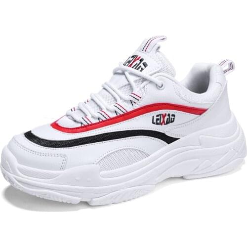 TaoBo Chunky Casual Shoes for Women and Men Increase Height White Sneaker for Lady Cushioning Lace-up Shoes