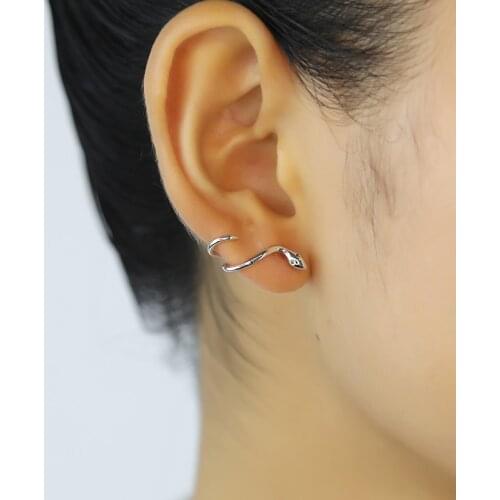 Trustdavis Real 925 Sterling Silver Fashion Snake Green Eye CZ Stud Earrings For Women Wedding Party S925 Earring Jewelry DA1337