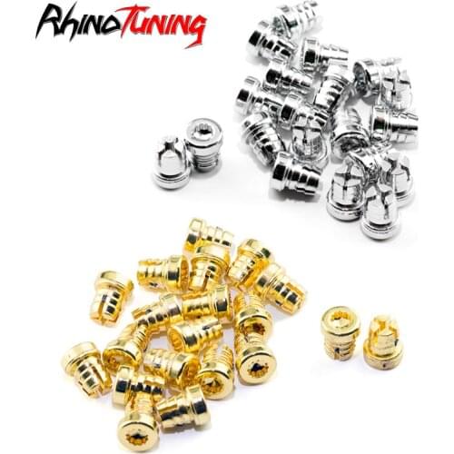 100pcs Wheel Rivets Nuts Rim Lip Decorative Studs Bolts Golden Chrome Sliver For Car Rims