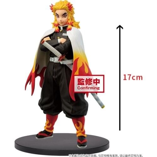 17cm Original BANDAI Demon Slayer Rengoku Kyoujurou Anime characters Action PVC Collection Model Toy Anime Figure Toys For Kids