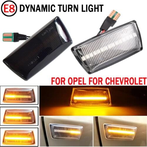 2pcs For Opel Insignia Astra H Zafira B Corsa D For Chevrolet Cruze Dynamic LED Car Side Marker Lights Repeater Signal Lights