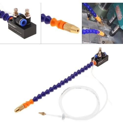 30cm Mist Coolant Lubrication Spray System with 0.6mm Inner Diameter Micro Nozzle Fully Sealed Plastic Tube for Metal Cutting