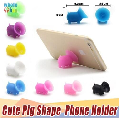 300pcs/lot Cute Cartoon Pig Phone Holder Lazy Bracket Stand Mobile Holder for Ipad Tablet Iphone Samsung Universal Wholesale